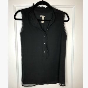 J. Crew silk half button tank blouse
